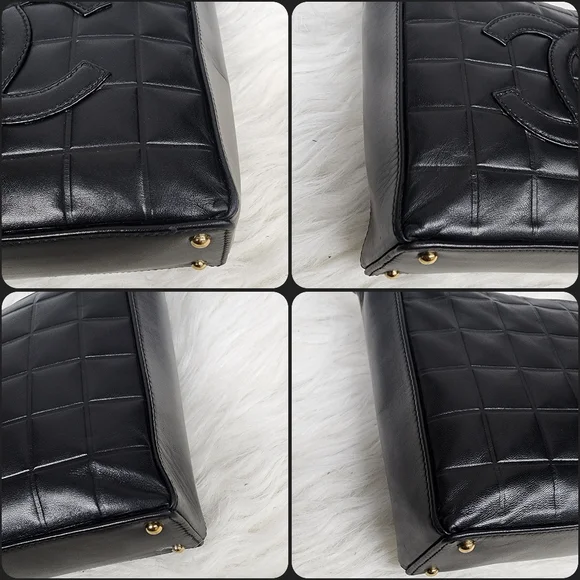 FULL SET Chanel Black Chocolate Bar Leather Bag - Picture 7 of 16